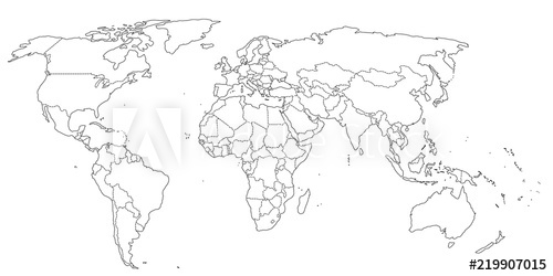 World Map Black And White Vector at Vectorified.com | Collection of ...