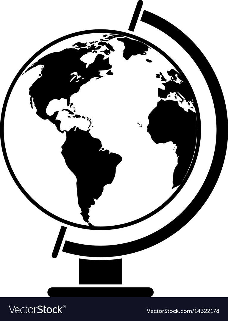 766x1080 Globe World Map Pictogram Vector High Quality Black And White