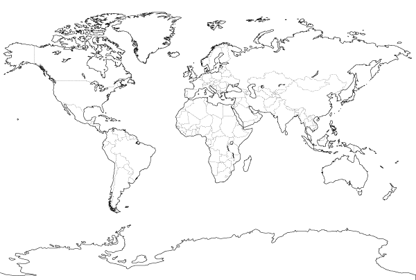 600x404 Outline World Map Pdf And Vector