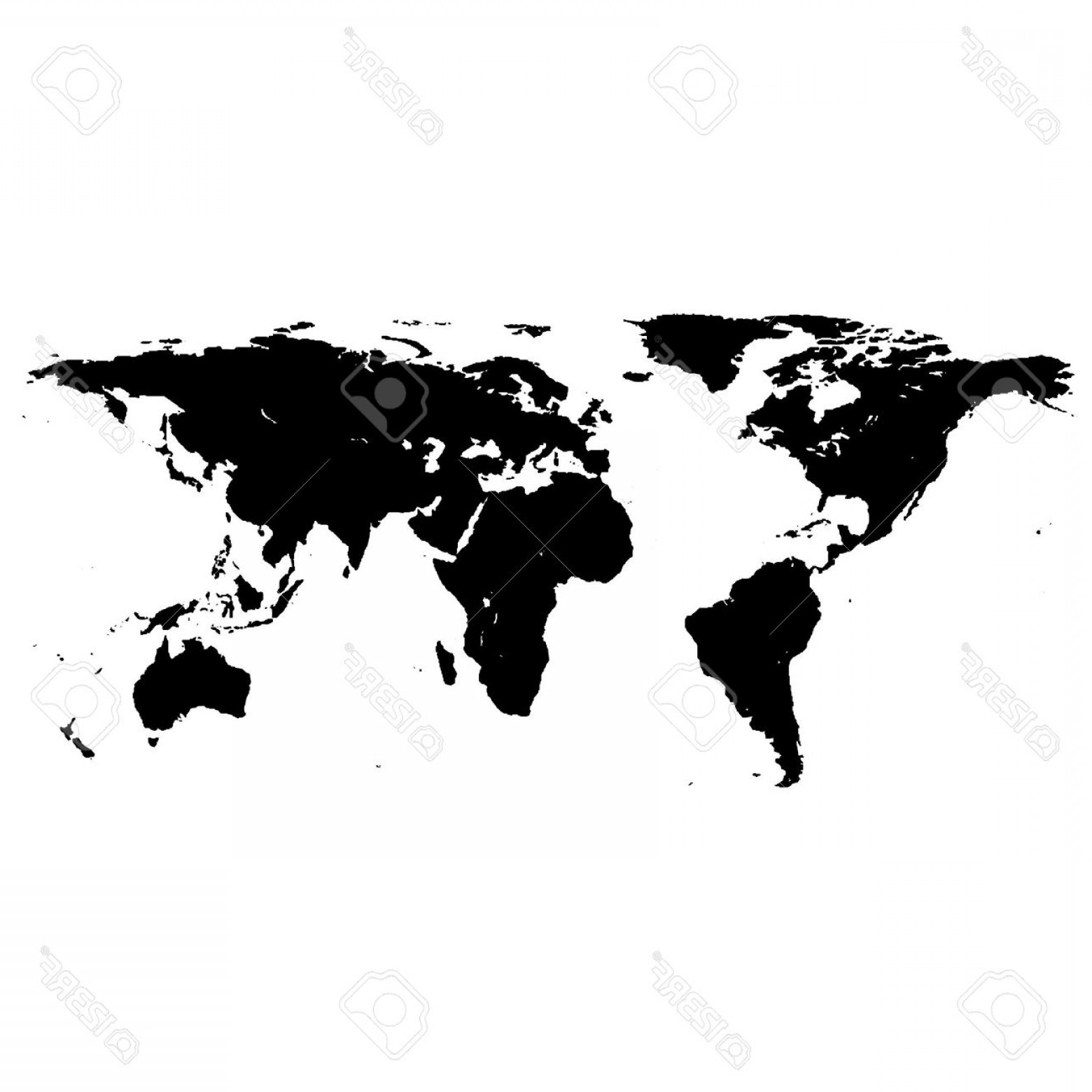 1560x1560 Photostock Vector Black White World Map Wallkeeper
