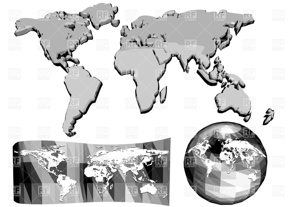 1200x849 Set Of Abstract World Maps Isolated On White Vector Image Of Signs