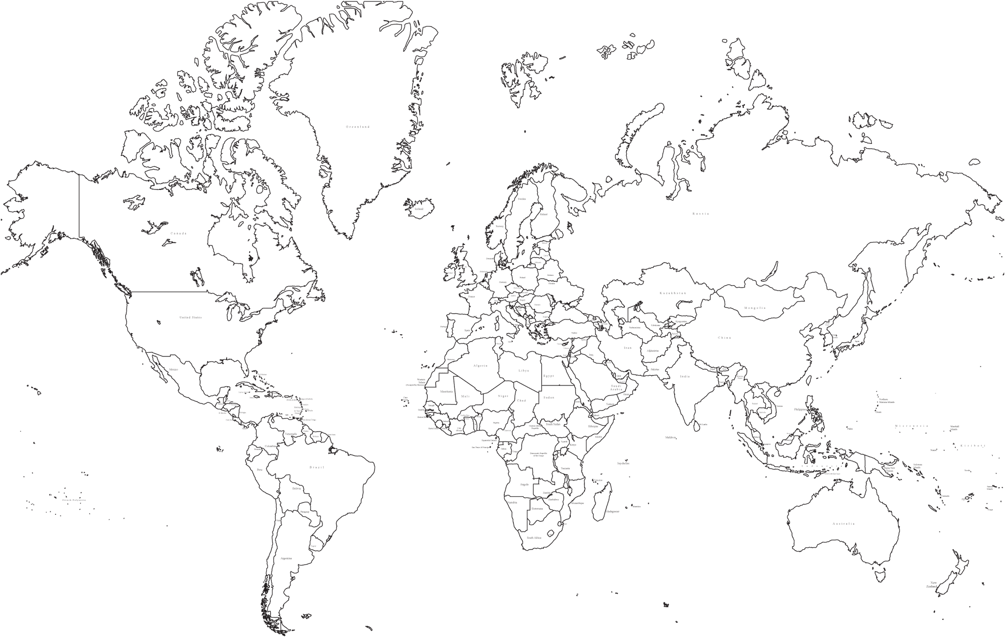 2048x1298 X Inch Black And White World Map