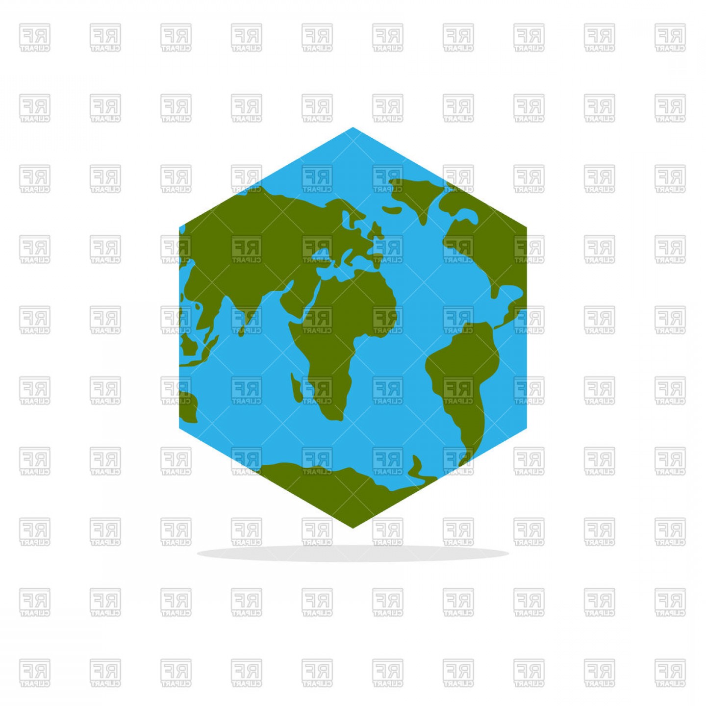 1440x1440 Hexagon With World Map Vector Clipart Studiogrfx