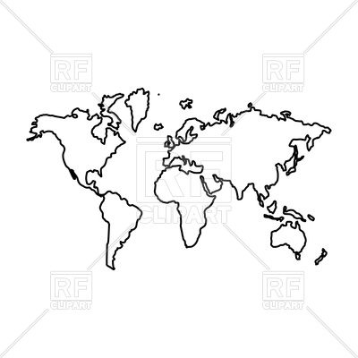 400x400 World Map Outline Vector Image Of Signs, Symbols, Maps