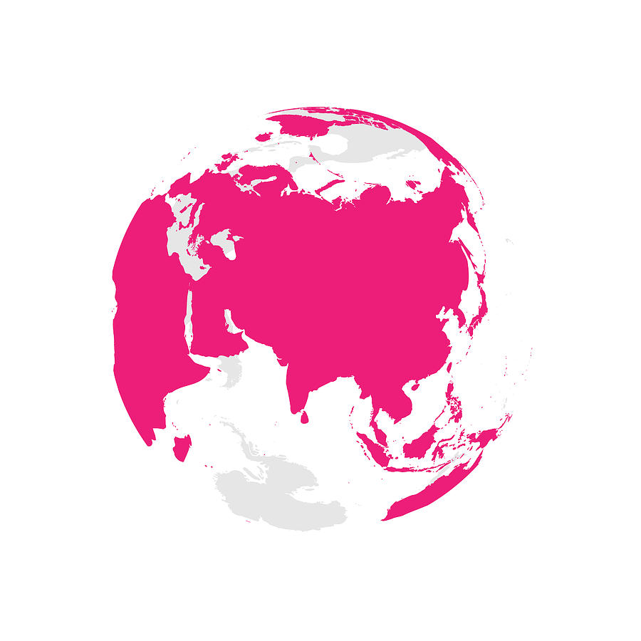 Earth Globe With Pink World Map Focused On Asia Flat Vector 900x900 Earth Globe With Pink World Map Focused On Asia Flat Vector