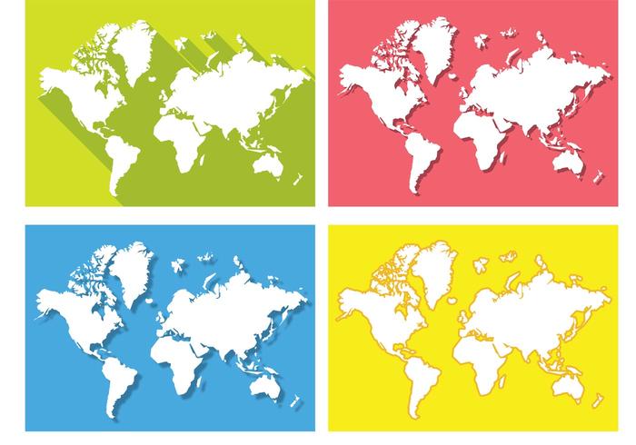 Flat World Map Vectors 700x490 Flat World Map Vectors