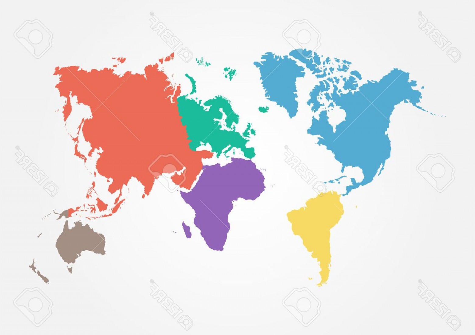 Photostock Vector Vector World Map With Continent In Different 1560x1101 Photostock Vector Vector World Map With Continent In Different