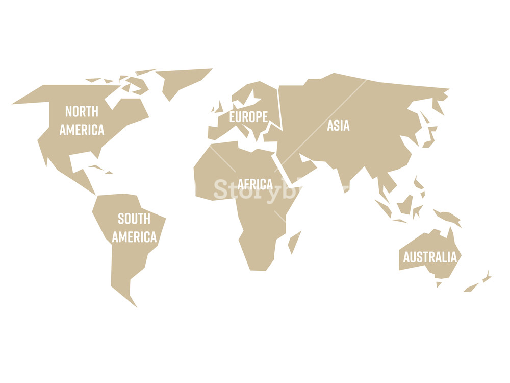 Simplified Beige Silhouette Of World Map Divided To Six Continents 1000x750 Simplified Beige Silhouette Of World Map Divided To Six Continents