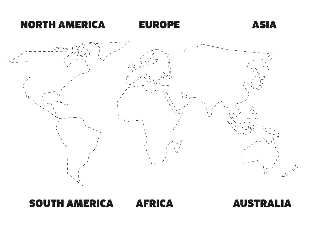 Simplified Black Outline Of World Map Divided To Six Continents 1000x750 Simplified Black Outline Of World Map Divided To Six Continents