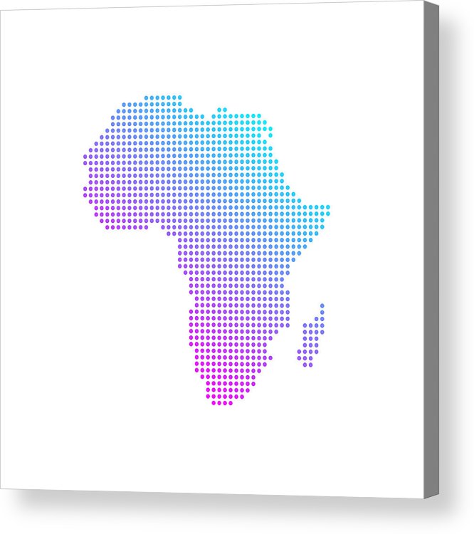 Colorful Africa Dotted World Map Flat Vector Acrylic Print 666x750 Colorful Africa Dotted World Map Flat Vector Acrylic Print