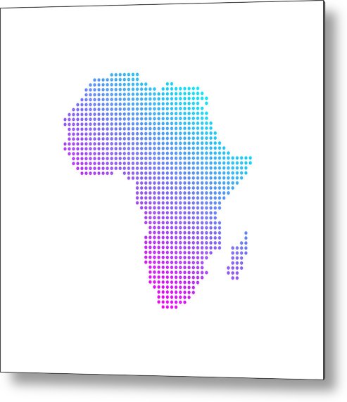 Colorful Africa Dotted World Map Flat Vector Metal Print 493x572 Colorful Africa Dotted World Map Flat Vector Metal Print