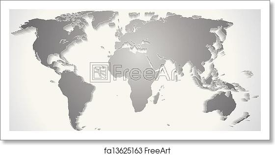 560x316 Free Art Print Of World Map Silhouette Vector Graphics