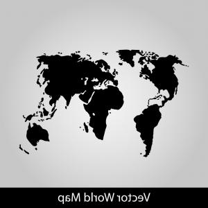 300x300 World Map On Grey Background Vector Studiogrfx