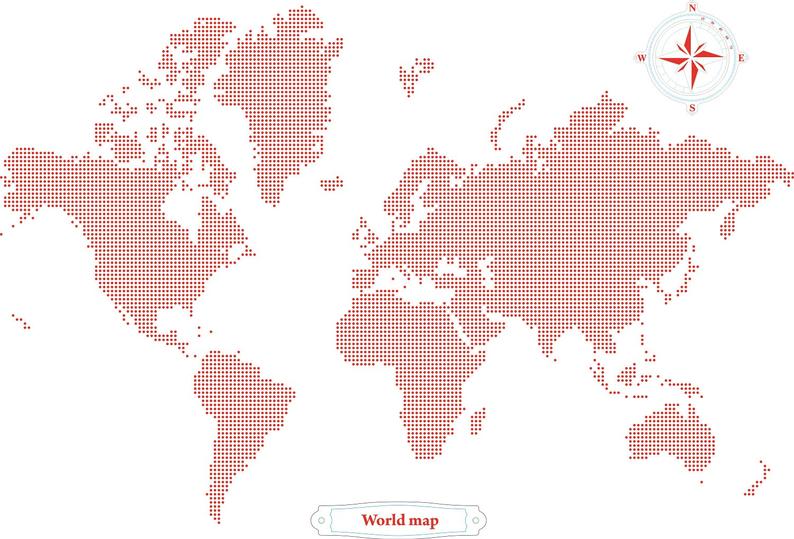 794x539 World Map World Map Map Vector Map Countries Of Etsy
