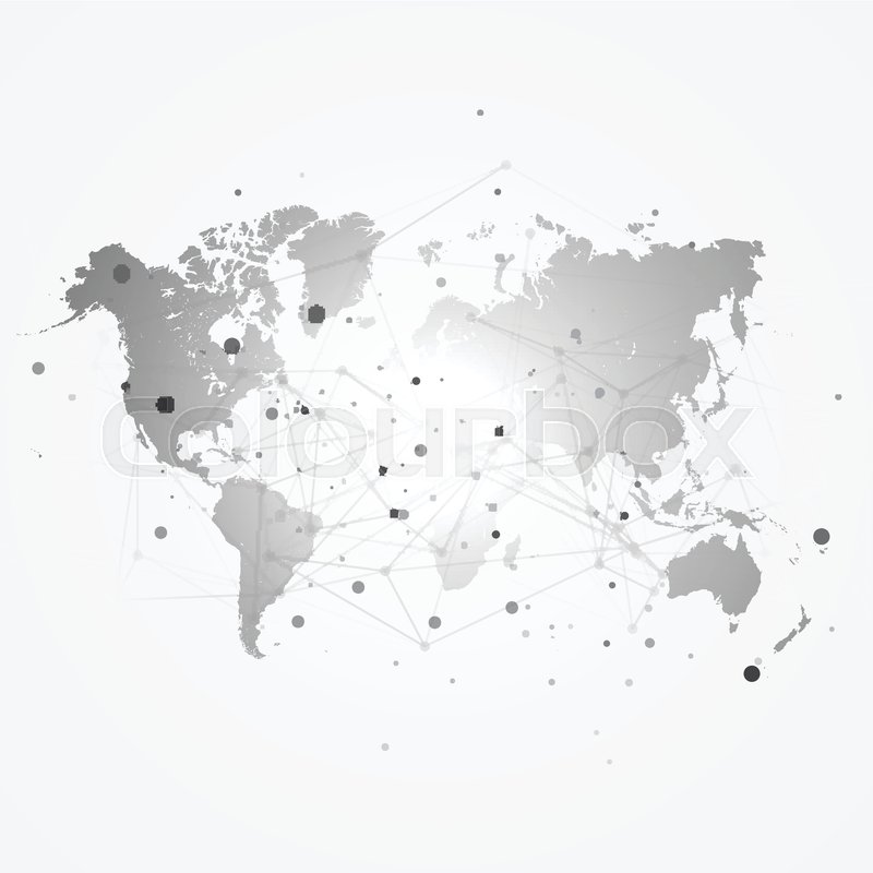 800x800 World Map Silhouette With Connection Stock Vector Colourbox