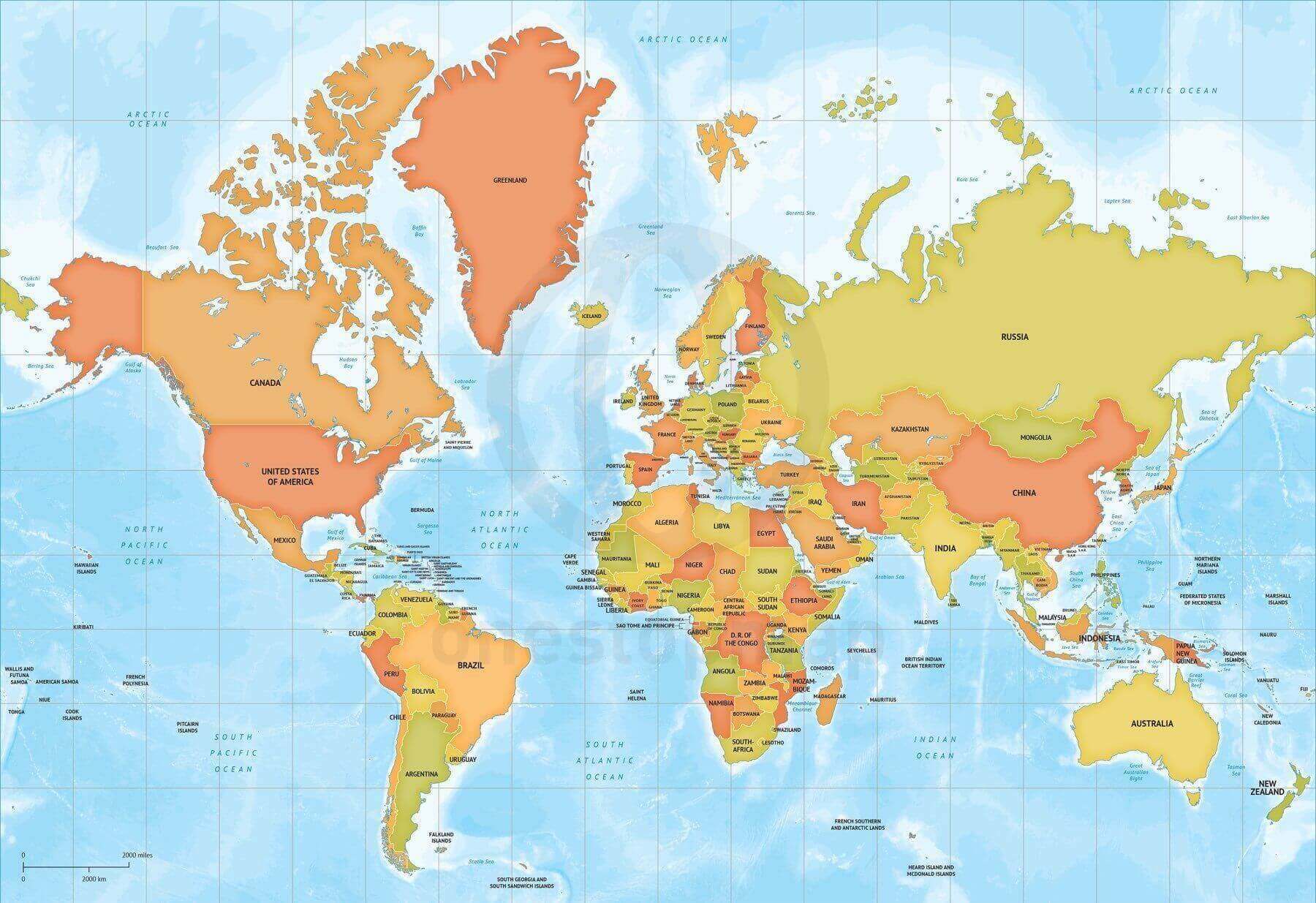 Vector Map World Bathymetry Mercator Europe One Stop Map 1800x1235 Vector Map World Bathymetry Mercator Europe One Stop Map