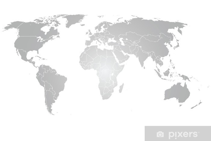 700x467 World Map Vector Grey Gradient Wall Mural