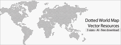 480x179 Free Dotted World Map Vector Resource In Sizes Web Resources