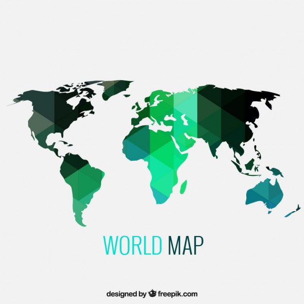 626x626 Geometric World Map Vector Free Download