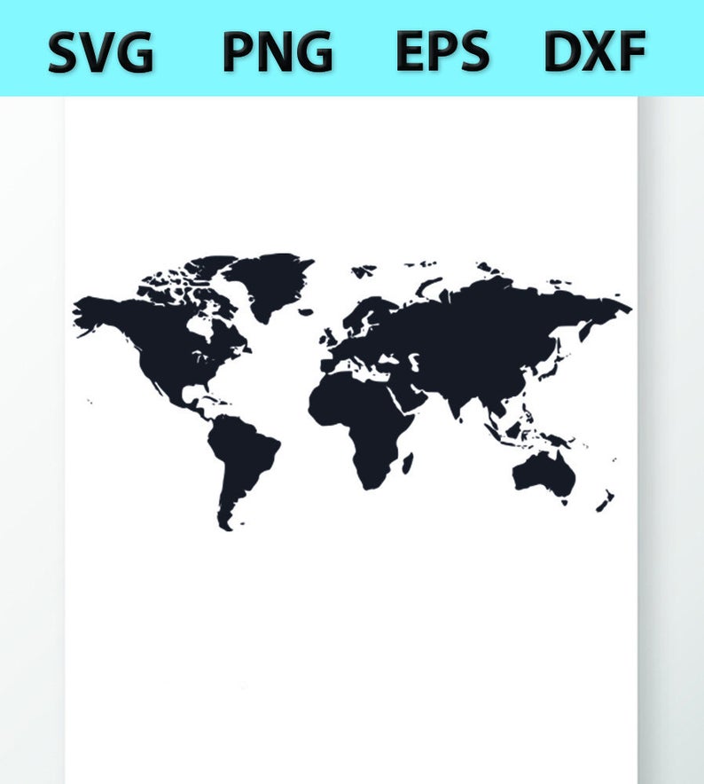 794x884 World Map Silhouette Vector Images Clipart Cutting Etsy