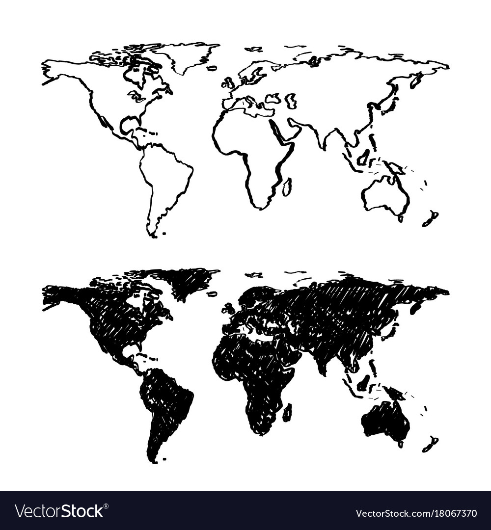 1000x1080 Drawing Map Of The World Vector Download Them And Print