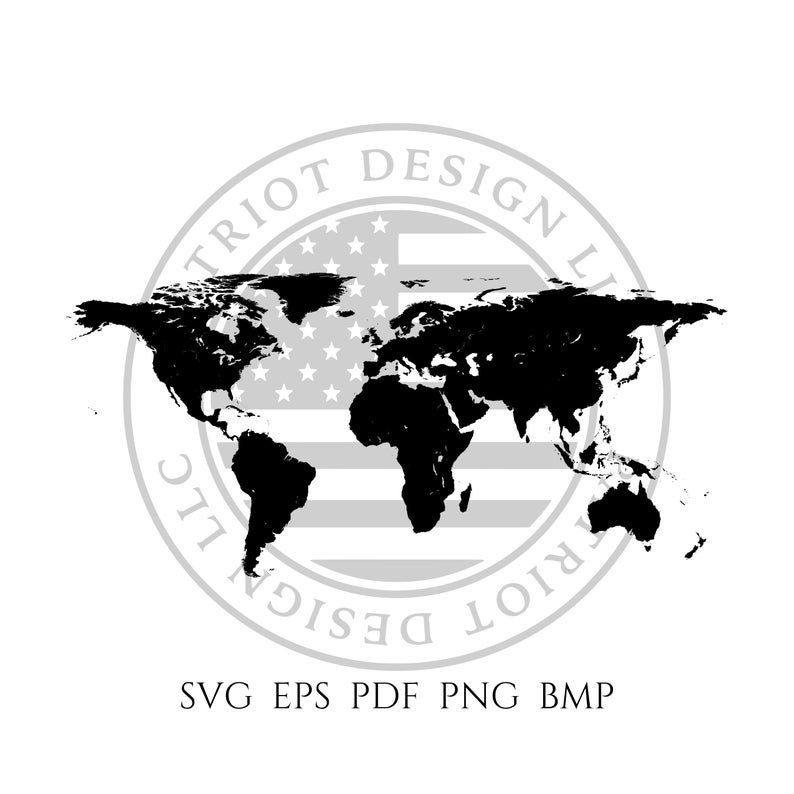 World Map Vector Black And White at Vectorified.com | Collection of