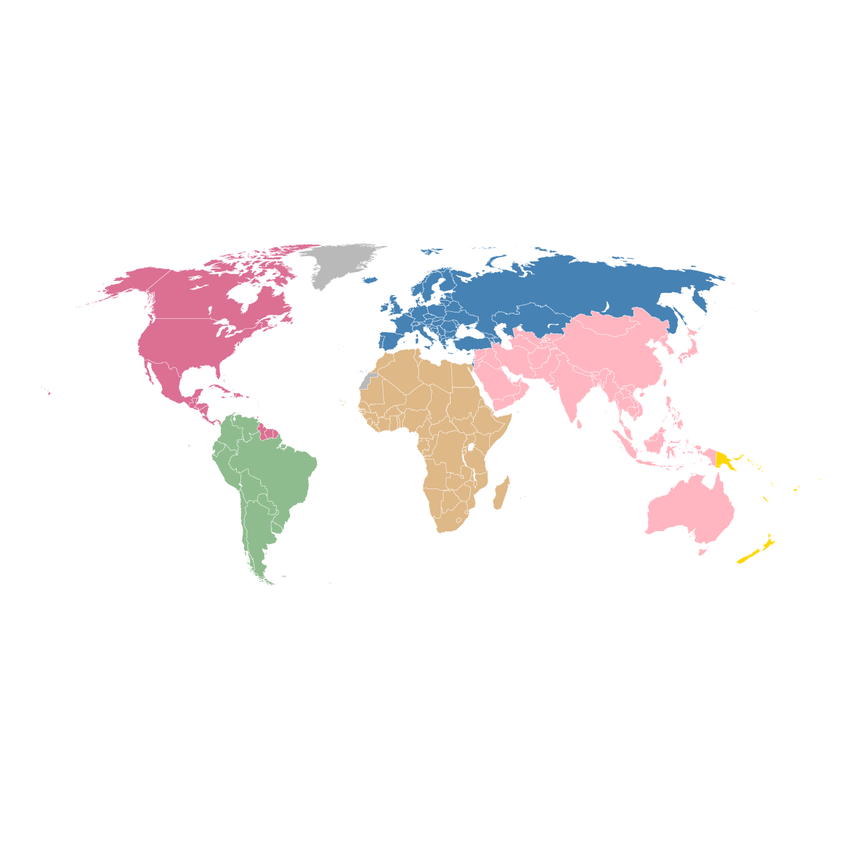 1200x1200 Fifa World Map Vector Graphic Of Confederation Members Free
