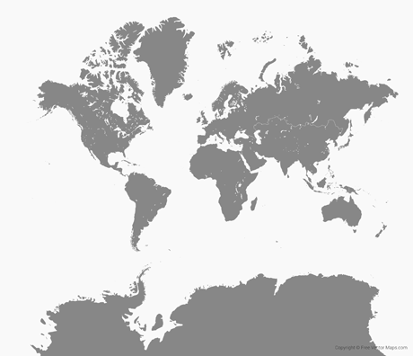 460x396 Vector Map Of World With Regions