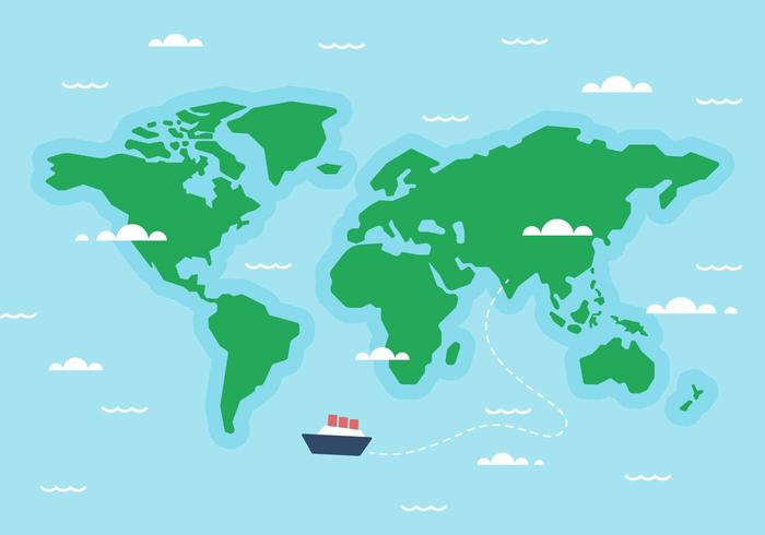 700x490 Free World Map Ship Vector