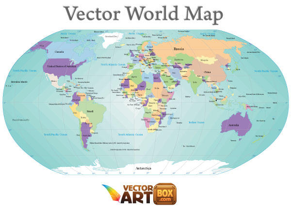 600x430 Vector World Map Free