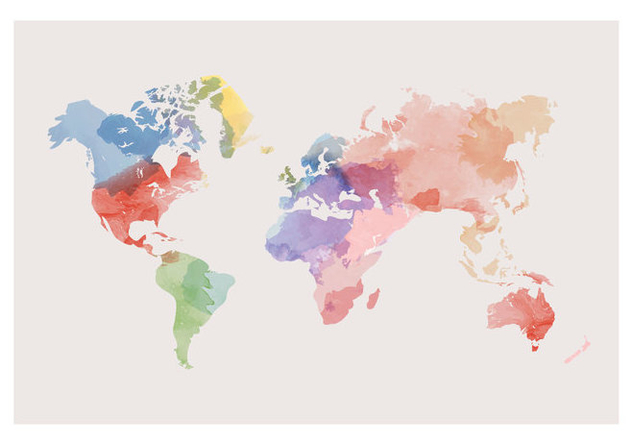 632x443 Watercolor World Map Vector Free Vector Download Cannypic