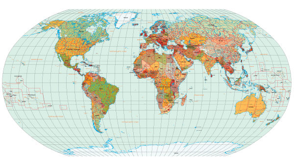 600x336 World Map With Countries Names Vector Free Download
