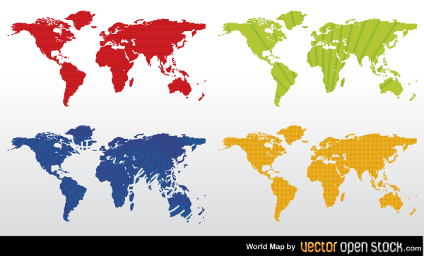 600x363 Color World Map Vector Free World Map World Map Vector Free