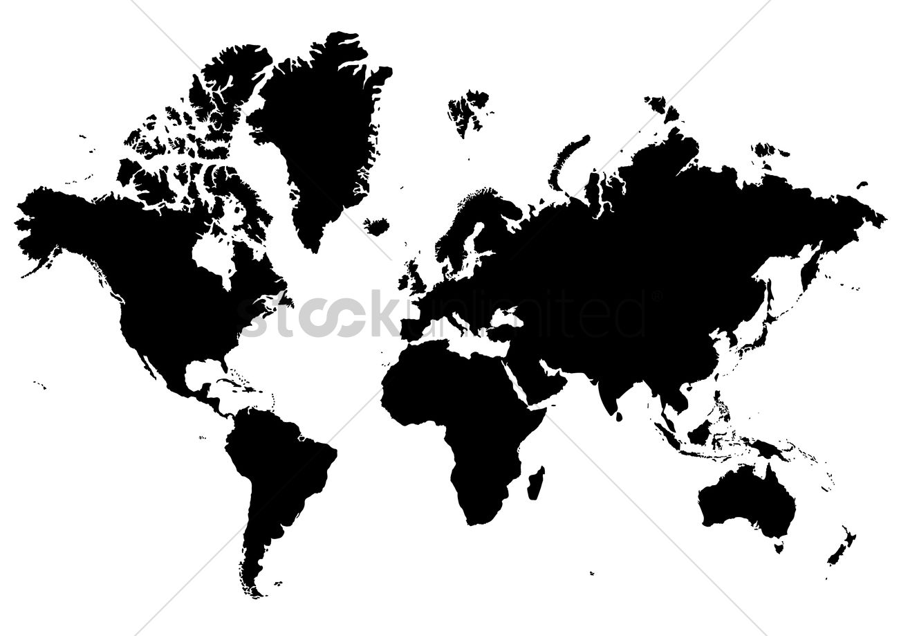 Silhouette World Map Vector Image 1300x919 Silhouette World Map Vector Image