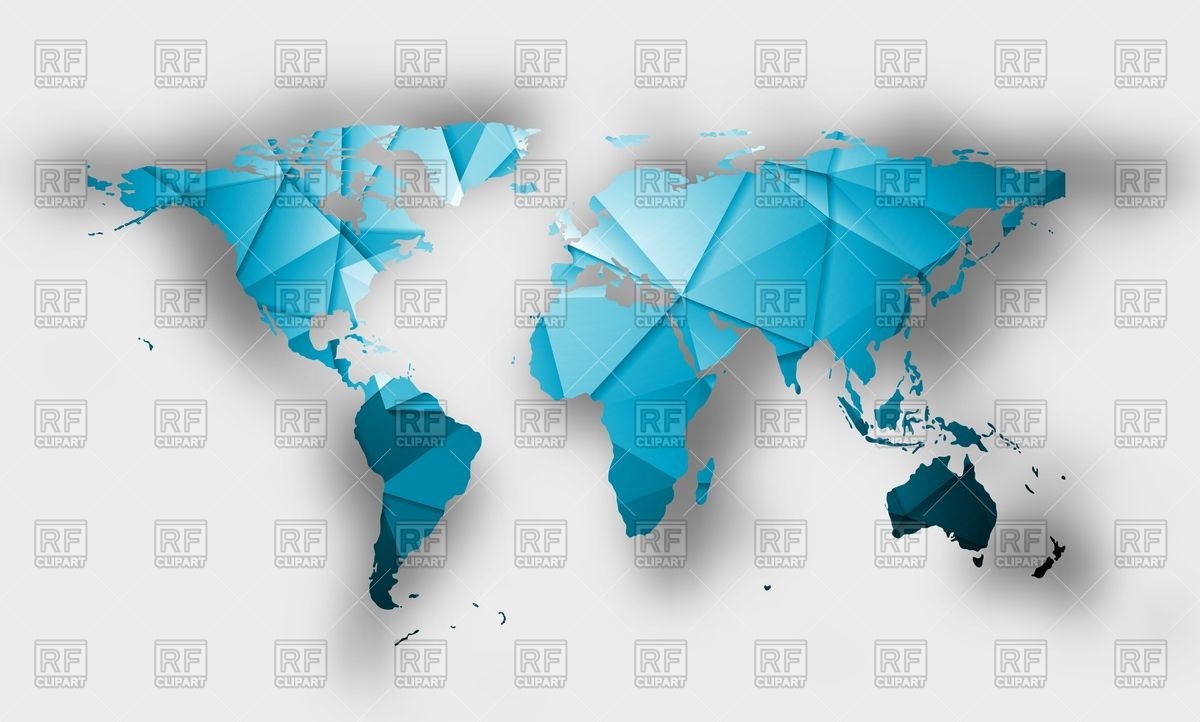 Blue Polygonal World Map Vector Image Of Signs, Symbols, Maps 1200x722 Blue Polygonal World Map Vector Image Of Signs, Symbols, Maps