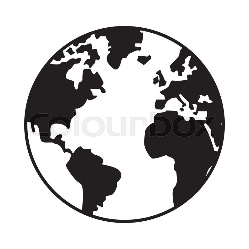 800x800 World Map Globe Earth Icon Isolated Stock Vector Colourbox
