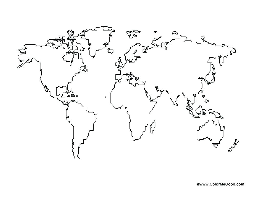 World Map Vector Outline at Vectorified.com | Collection of World Map ...