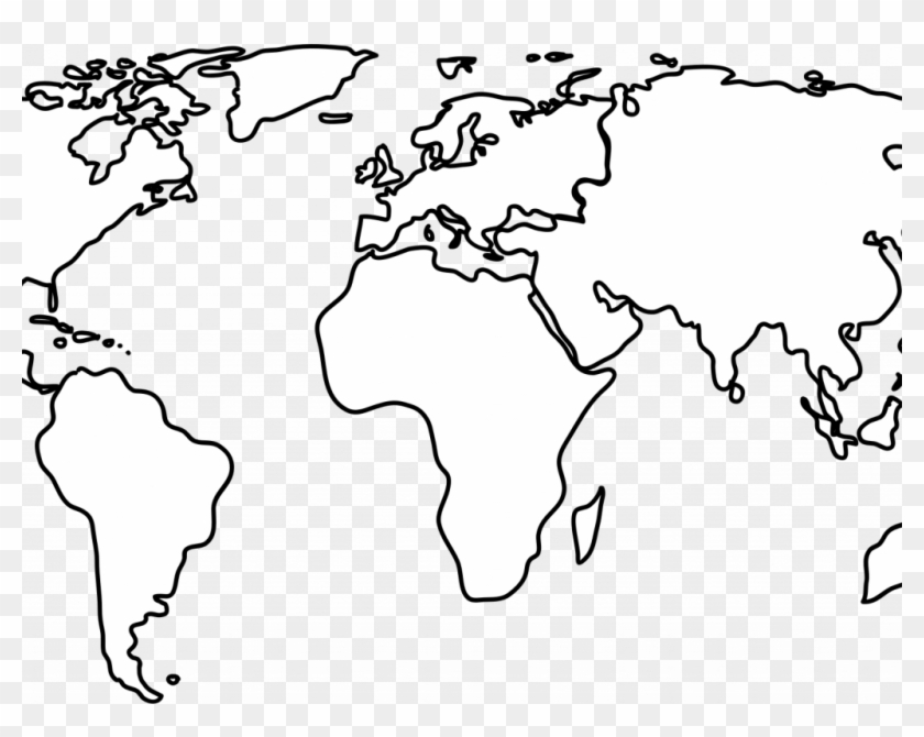 outline of world map with countries