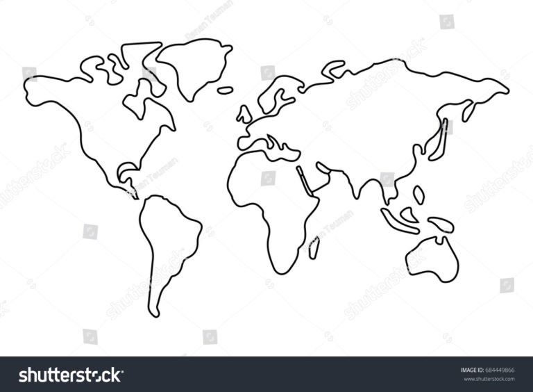 world map black outline
