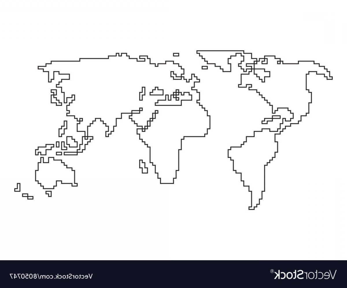 1200x996 World Map Silhouette Angular Outline Royalty Free Vector Image