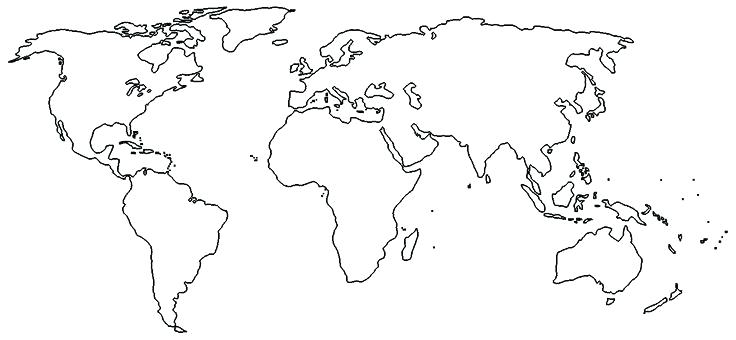736x340 World Maps Vector Editable Updated World Map Template Black And White