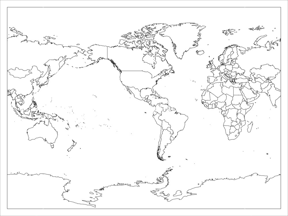 world map country outlines