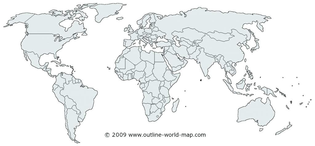world map outline drawing