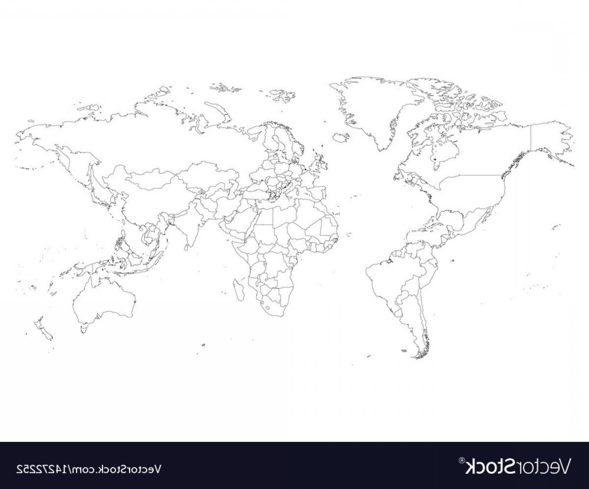 world map outline vector image free download