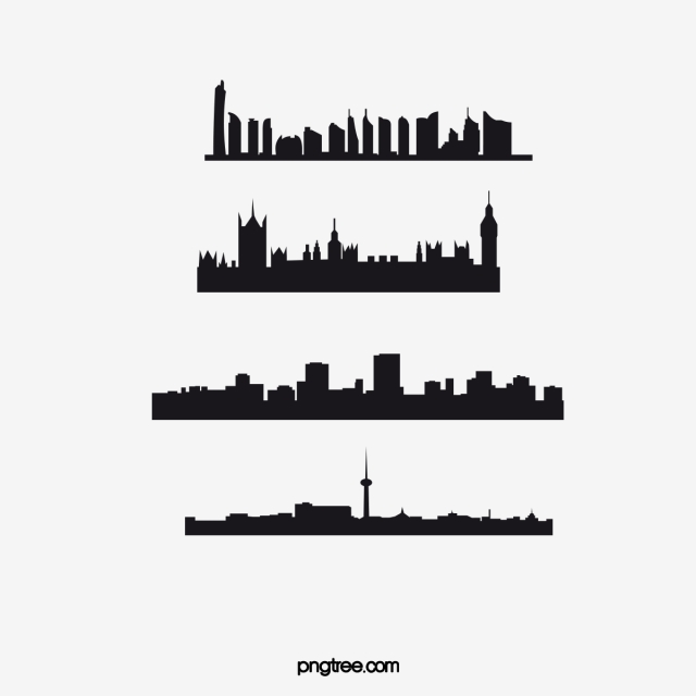 640x640 World Famous City Black And White Silhouette, World Famous Cities