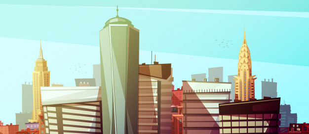 626x273 Manhattan Cityscape With World Trade Center Chrysler And Empire