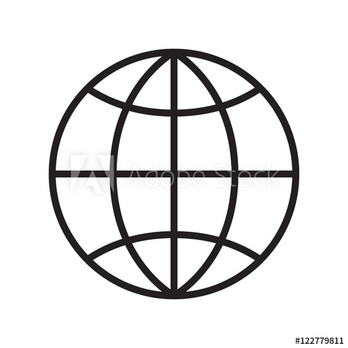 500x500 Line Icon Globe World Vector Illustration