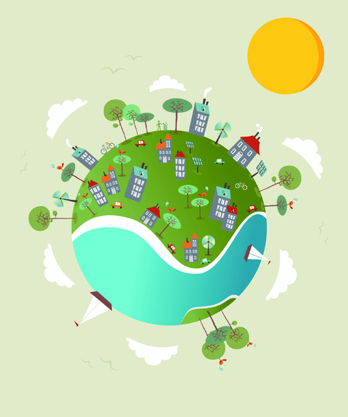 500x599 Cartoon Green World Vector Free Download