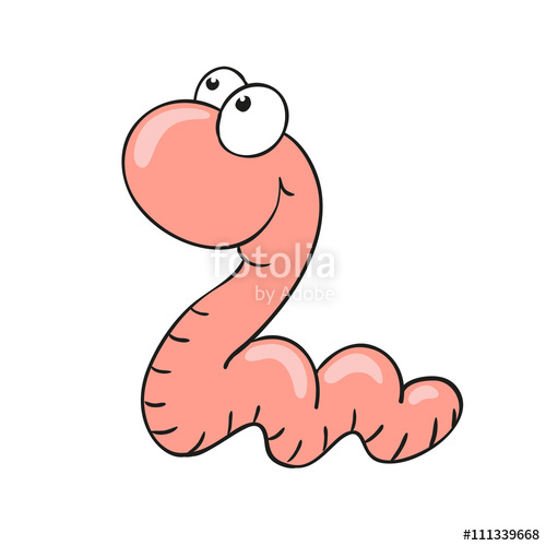 500x500 Cheerful Cartoon Character Worm Vector Isolated Stock Image