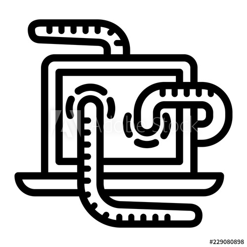 500x500 Computer Worm Icon Outline Computer Worm Vector Icon For Web